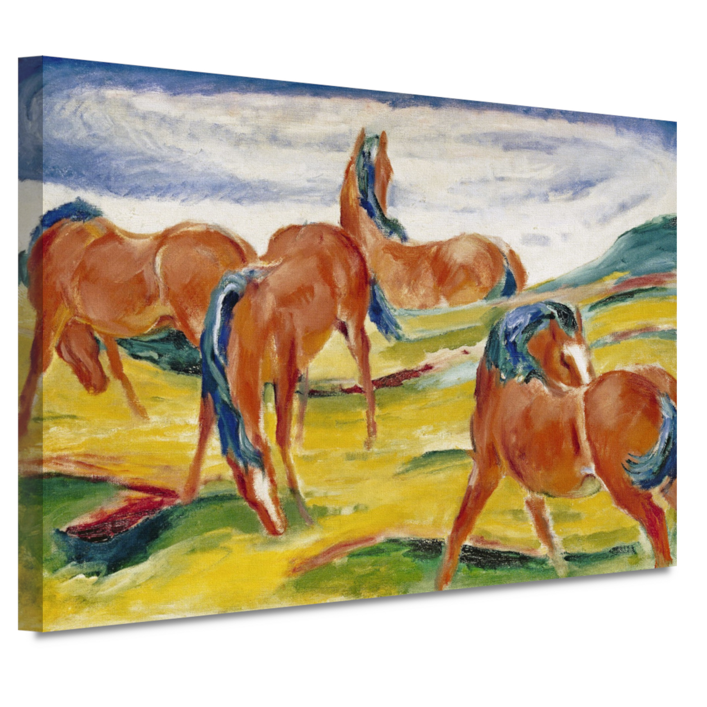 Grazende Paarden III - Franz Marc canvas