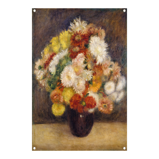 Chrysanten in een vaas - Pierre-Auguste Renoir tuinposter