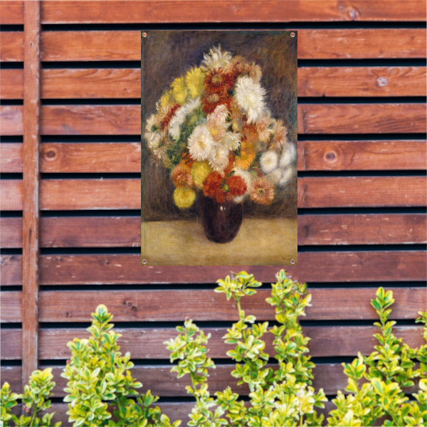 Chrysanten in een vaas - Pierre-Auguste Renoir tuinposter