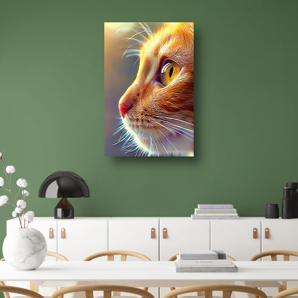 Prachtige hyperrealistische schildering van een kat poster