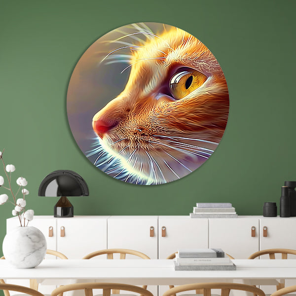 Prachtige hyperrealistische schildering van een kat forex muurcirkel