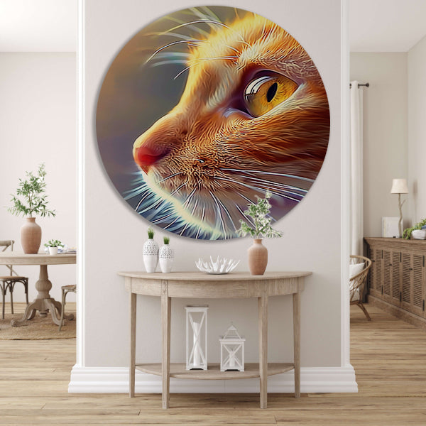 Prachtige hyperrealistische schildering van een kat forex muurcirkel