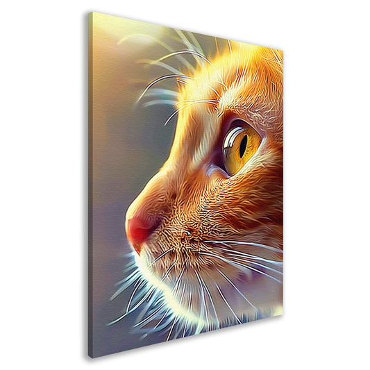 Prachtige hyperrealistische schildering van een kat canvas