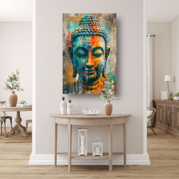 Kleurrijk Boeddha-portret in graffiti-stijl canvas