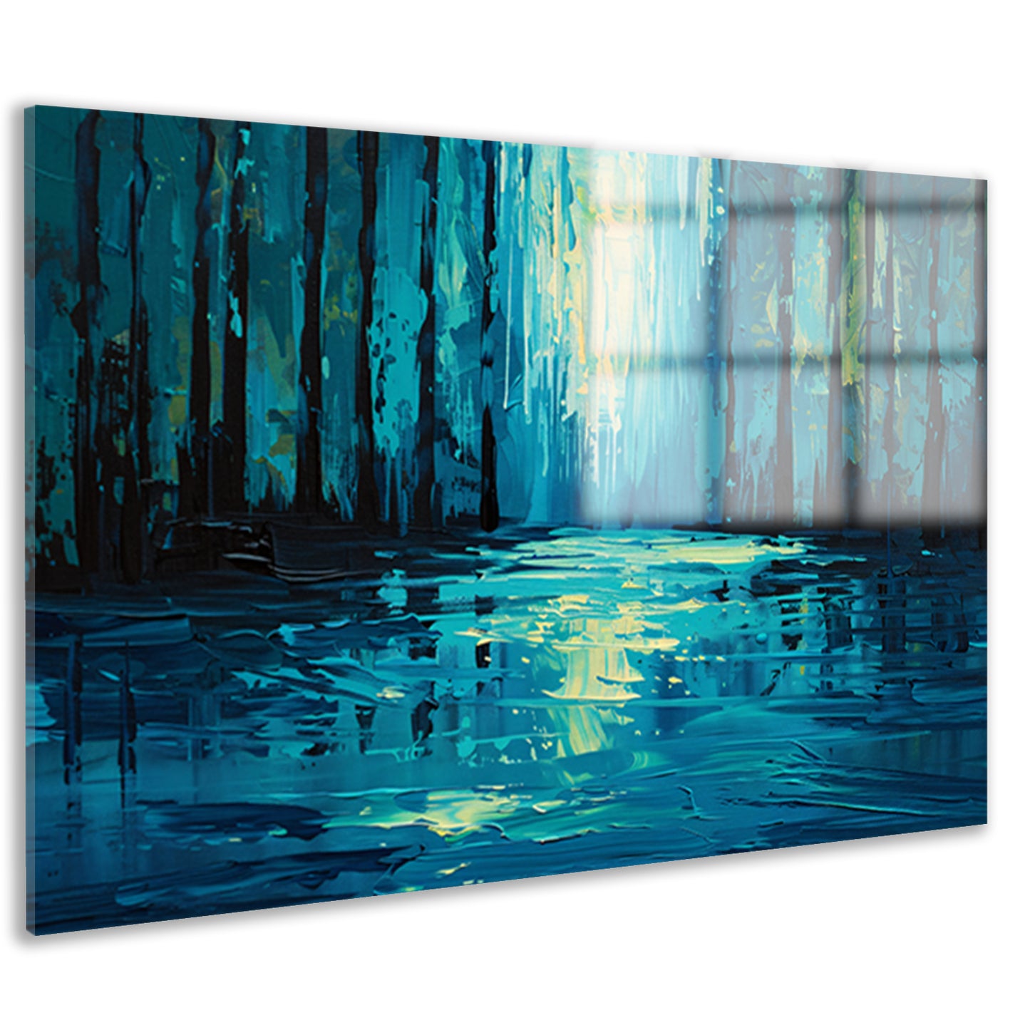 Surrealistisch boslandschap in levendige kleuren acrylglas