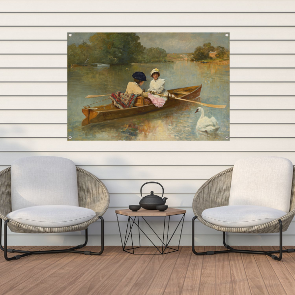 Roeien op de Seine - Ferdinand Heilbuth tuinposter