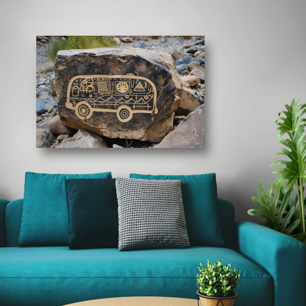 Street Art Bus op Rots poster