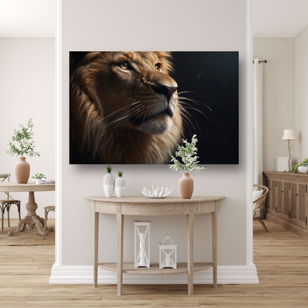Gouden Blik van de Koning der Dieren canvas met baklijst