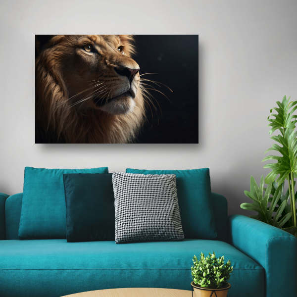 Gouden Blik van de Koning der Dieren canvas met baklijst