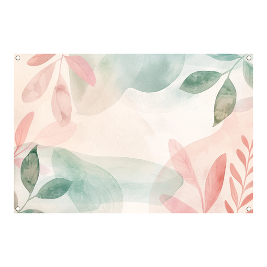 Abstract Aquarel Bladeren in Pastelkleuren tuinposter