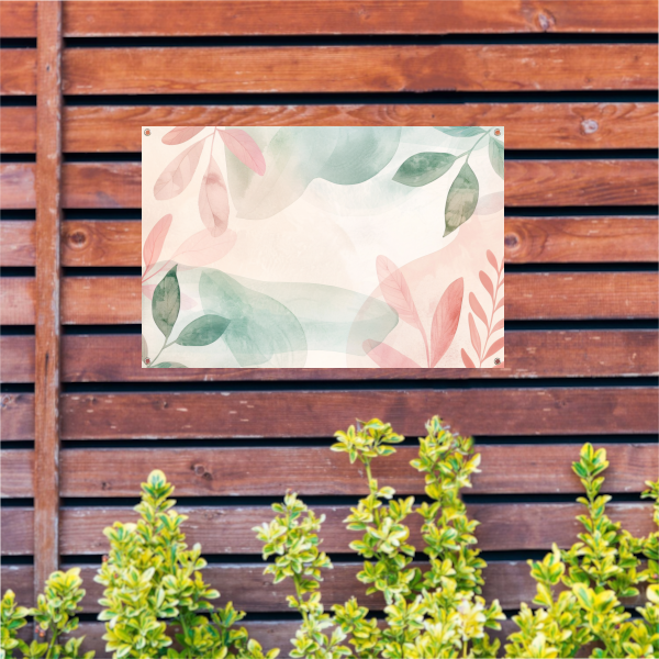 Abstract Aquarel Bladeren in Pastelkleuren tuinposter
