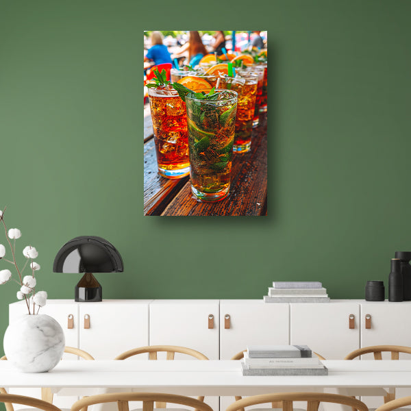 Levendige Cocktails op een Zomerse Dag canvas