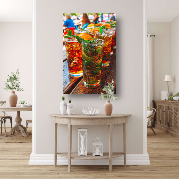 Levendige Cocktails op een Zomerse Dag canvas