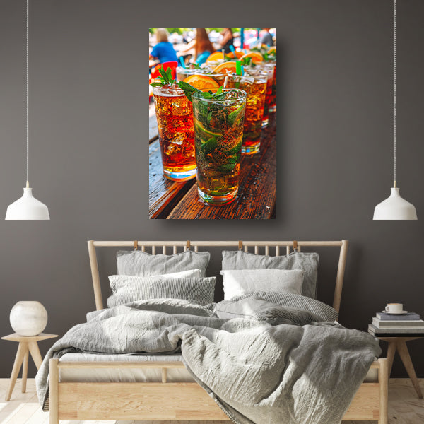 Levendige Cocktails op een Zomerse Dag canvas