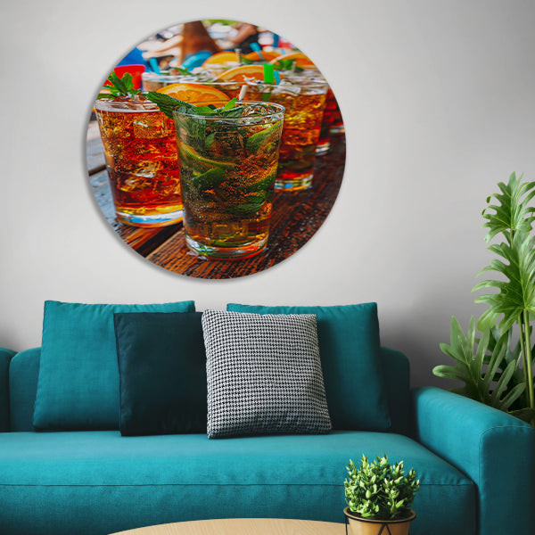 Levendige Cocktails op een Zomerse Dag forex muurcirkel