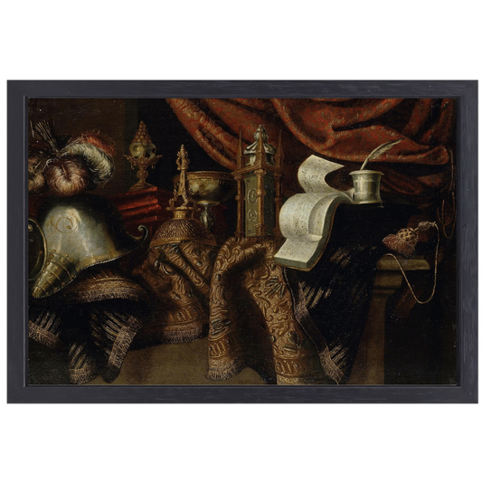 Stilleven met helm - Francesco Maltese canvas met baklijst