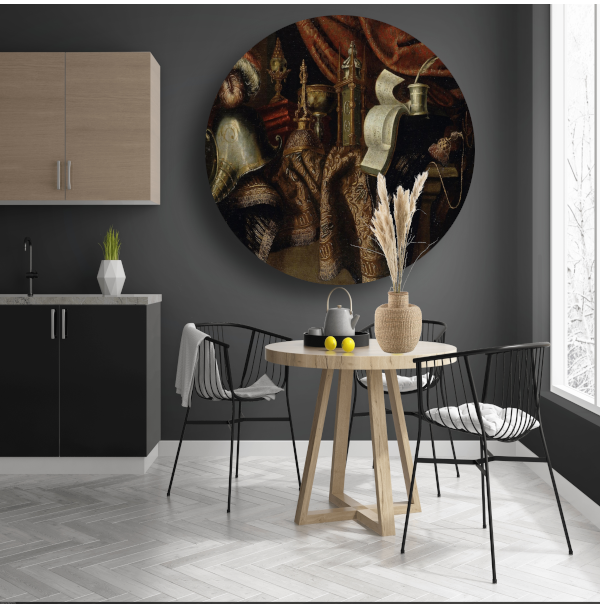 Stilleven met helm - Francesco Maltese forex muurcirkel