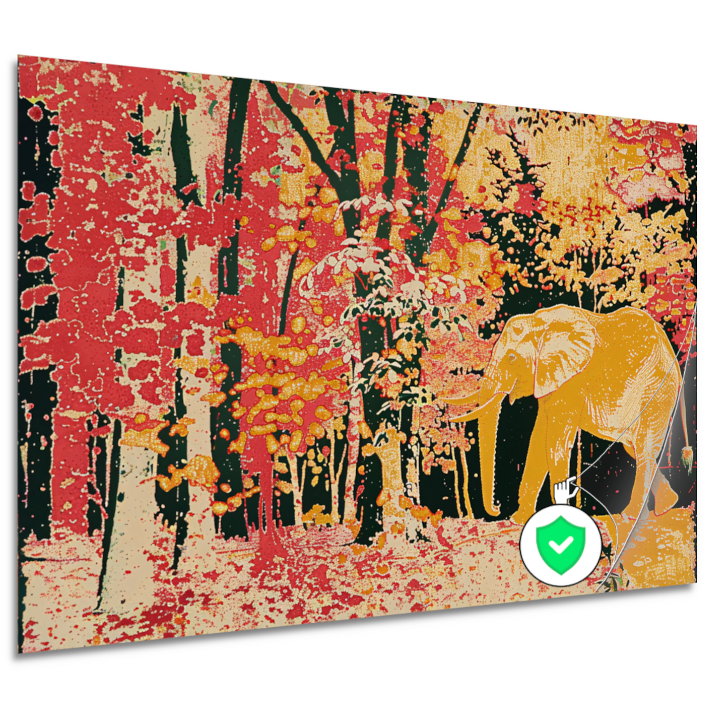 Olifant onder bomen poster