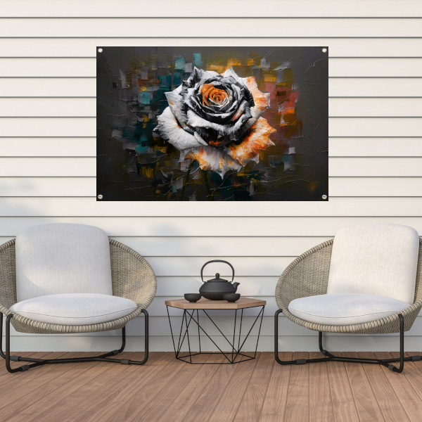 Kleurrijke Abstractie van een Roos tuinposter