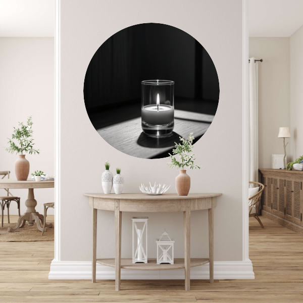 Zacht Licht in Monochroom Stilleven aluminium muurcirkel