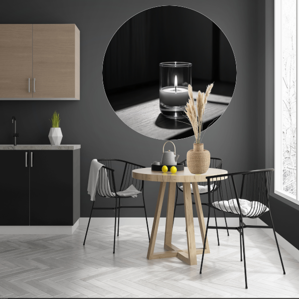 Zacht Licht in Monochroom Stilleven aluminium muurcirkel