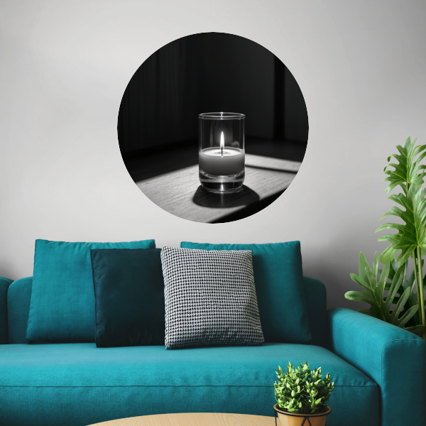 Zacht Licht in Monochroom Stilleven aluminium muurcirkel