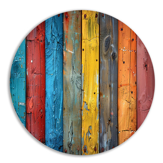 Minimalistisch gekleurde lijnen aluminium muurcirkel