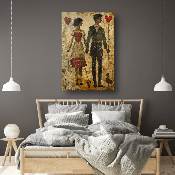 Verstrengelde Liefde met Hart en Hond canvas