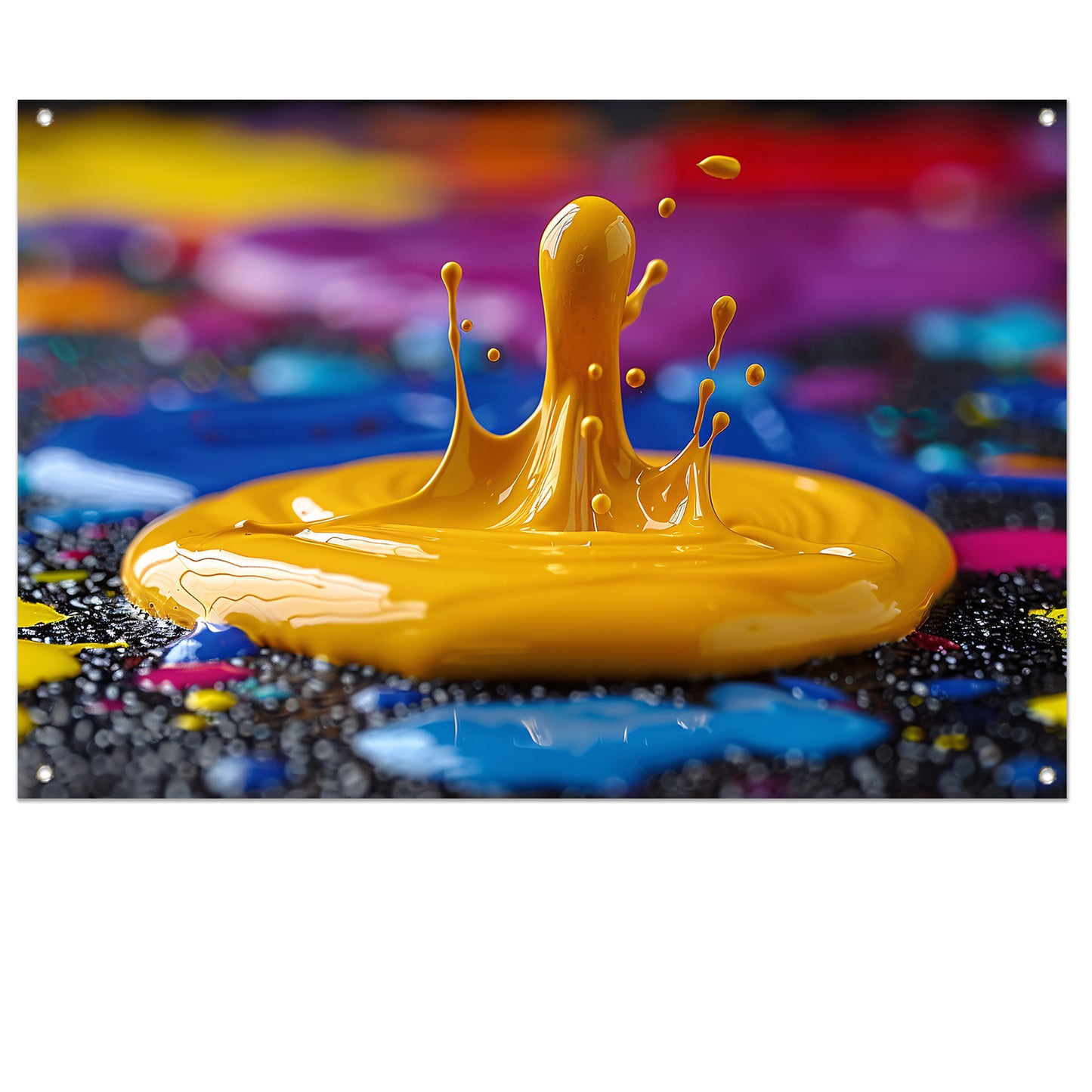Abstract Verfexplosie op Gekleurde Achtergrond tuinposter