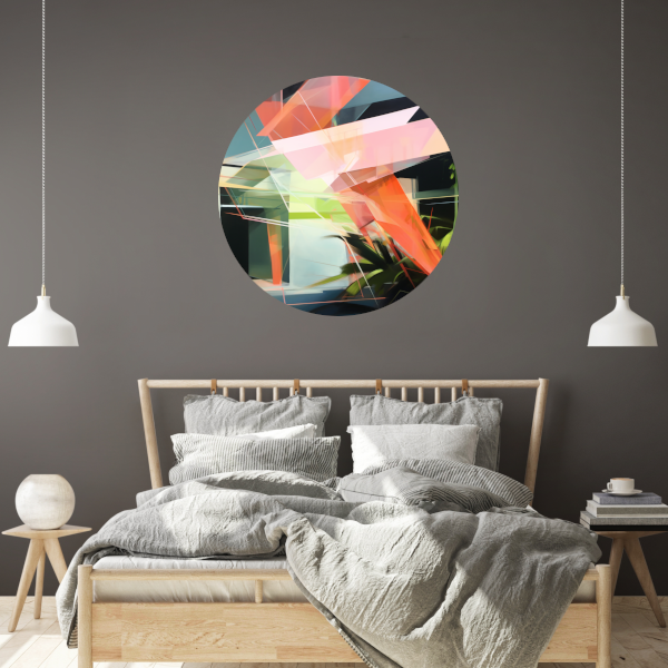 Abstracte Dynamiek in Kleur aluminium muurcirkel