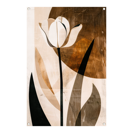Sepia Tulp Abstracte Kunst in Stijl tuinposter