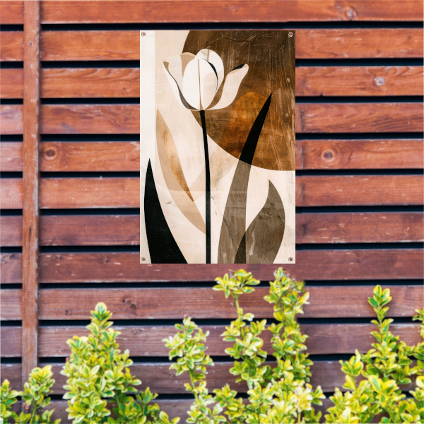 Sepia Tulp Abstracte Kunst in Stijl tuinposter