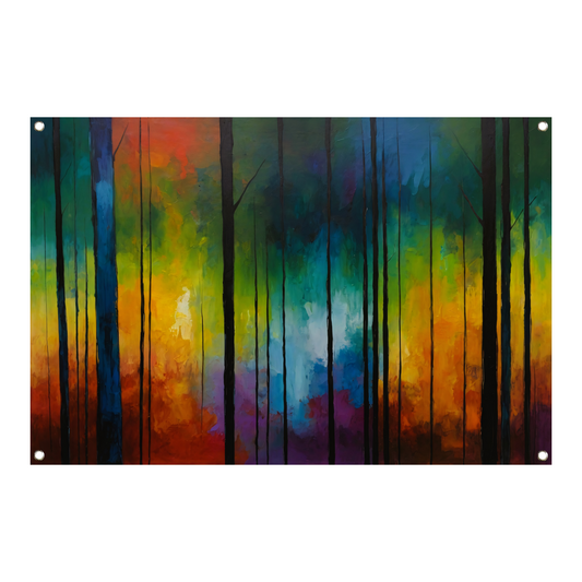 Betoverend Kleurrijk Impressionistisch Boslandschap tuinposter