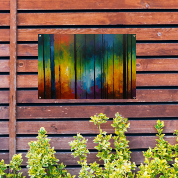 Betoverend Kleurrijk Impressionistisch Boslandschap tuinposter