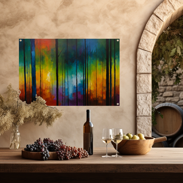 Betoverend Kleurrijk Impressionistisch Boslandschap tuinposter