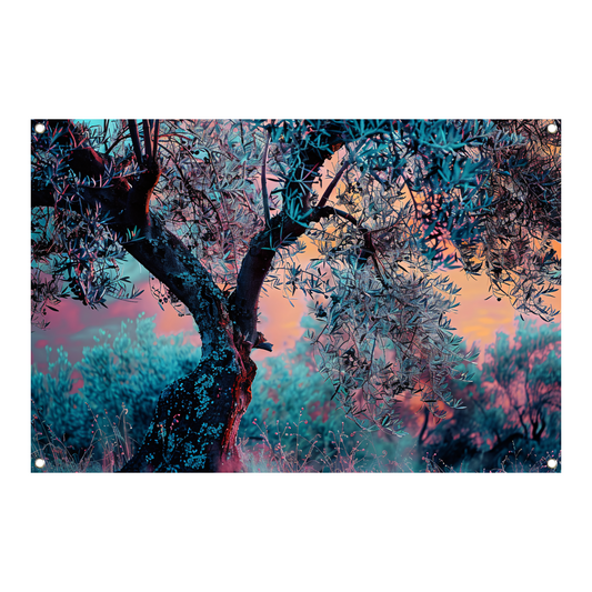 Impressionistische Nachtbomen tuinposter