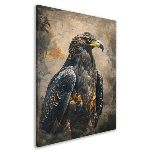 Mysterieuze adelaar met rustieke achtergrond canvas