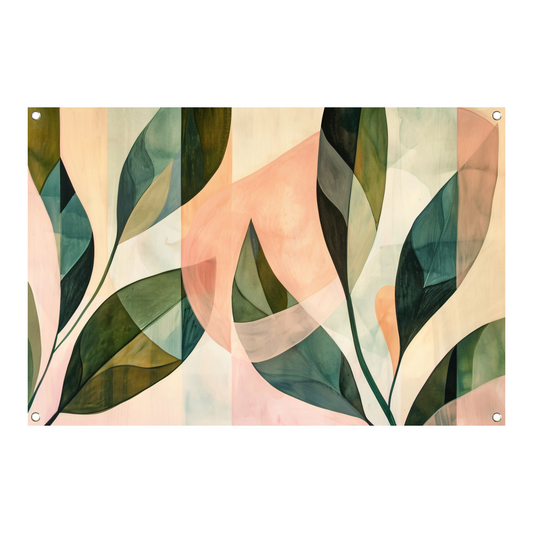 Bladeren in Pastel - Abstract Natuur Ontwerp tuinposter