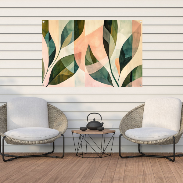 Bladeren in Pastel - Abstract Natuur Ontwerp tuinposter
