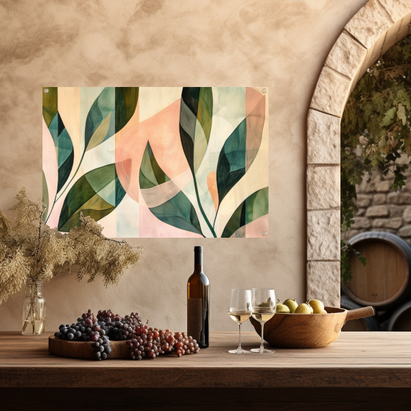 Bladeren in Pastel - Abstract Natuur Ontwerp tuinposter