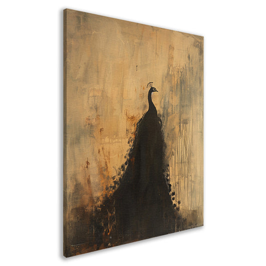 Abstract minimalistisch schilderij van pauw canvas