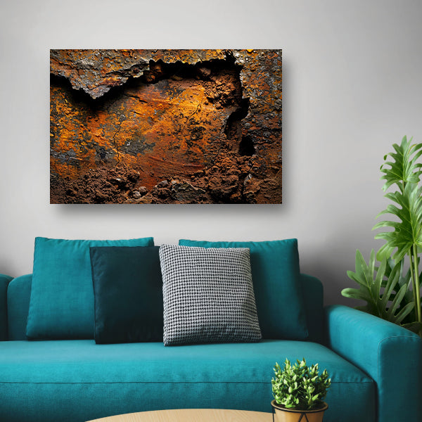 Roestige textuur met barsten en detailsposter