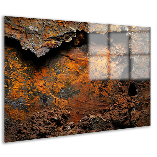 Roestige textuur met barsten en details acrylglas