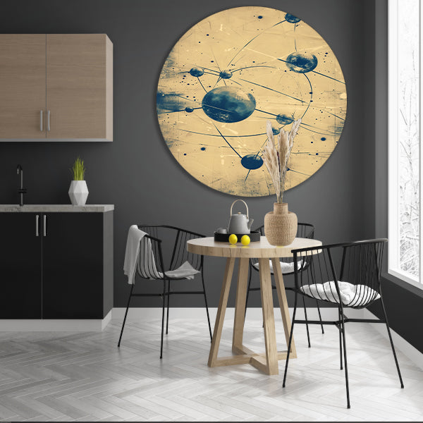 Abstract weergave van een atoom met lijnen forex muurcirkel