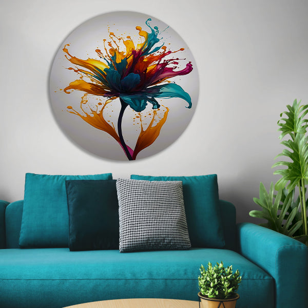 Explosie van Kleurrijke Abstracte Bloem forex muurcirkel