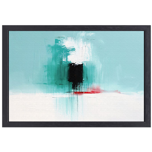 Abstract expressief schilderij met levendige kleuren canvas met baklijst
