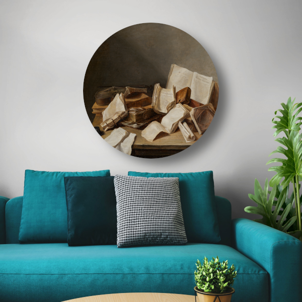 Stilleven met boeken en een viool - Jan Davidsz. de Heem forex muurcirkel