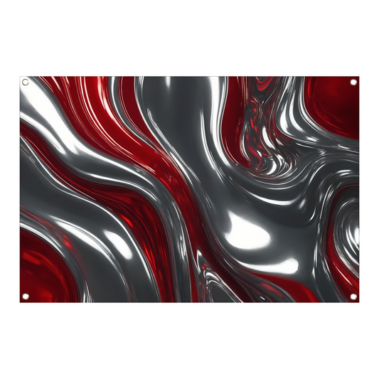 Abstracte Dans van Zilver en Rood tuinposter