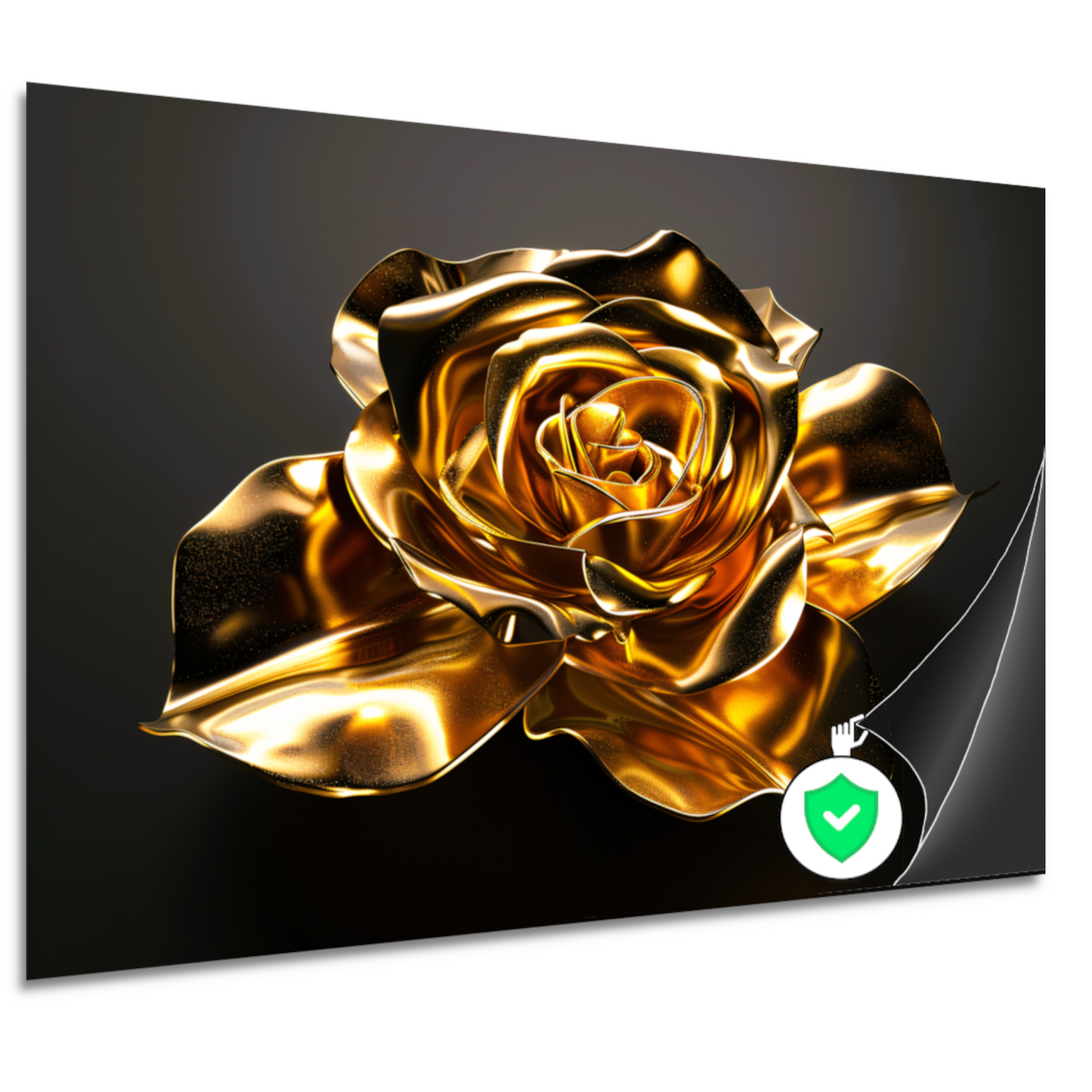 Prachtige Gouden Roos met Schitterende Glans poster