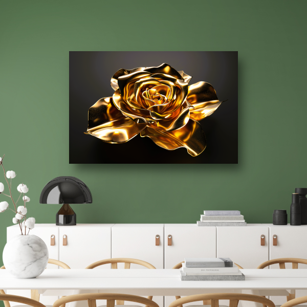 Prachtige Gouden Roos met Schitterende Glans canvas